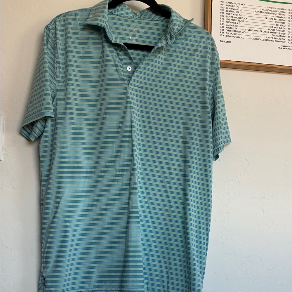 Southern Tide Men's Teal Striped Polo Shirt